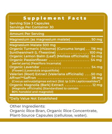 Premier Research Labs Tranquinol - Natural Sleep Aid Supplement for Deep Sleep Support and Calm Mind | Magnesium Turmeric Lemon Balm & Saffron Extract - Pure Vegan - 90 Plant-Source Capsules - Buy Online on GoSupps.com