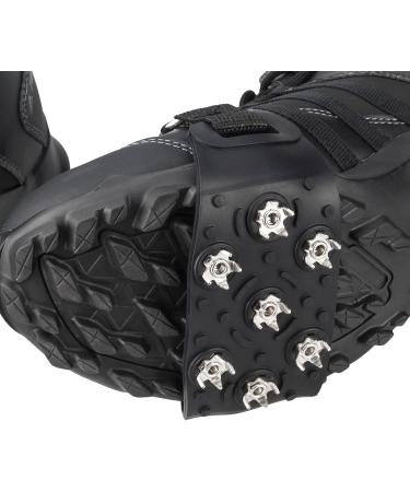 FANBX F Crampon Traction Cleats - 7 Point Anti-Skid Spikes for Walking, Jogging, Hiking, Mountaineering - Ice Snow Grips - Black - Buy Online on GoSupps.com