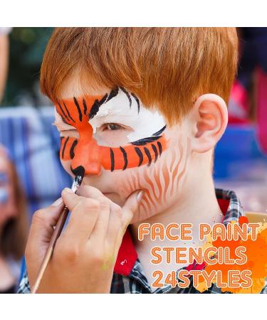 24-Piece Face Paint Stencils for Kids & Halloween Makeup - Vivid Style - Buy Online on GoSupps.com