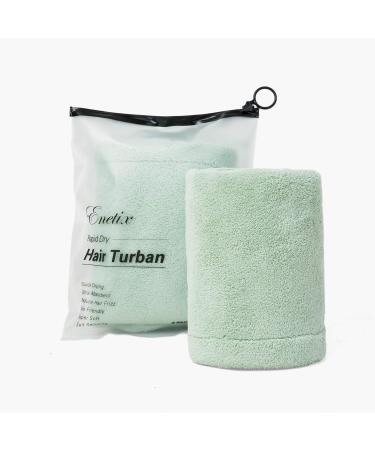 ENETIX Microfiber Towel for Women - Quick-Drying Anti-Frizz Hair Turban (Mint) - 2 Pack 25x70 cm Super Absorbent Fast-Drying Hair Towels - Buy Online on GoSupps.com