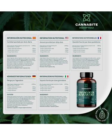 VEGETABLE OMEGA 3 6 9 365 Capsules | Virgin Hemp Seed Oil (Cannabis Sativa) 1st Cold Press | Hemp Seed Oil | No Additives | Gluten Free | Non-GMO - Buy Online on GoSupps.com