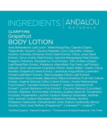 Buy Andalou Naturals Body Lotion - Clarifying Grapefruit Exfoliating Moisturizer with Salicylic Acid & Tea Tree for Back Acne 8 fl oz - International Shipping Available - Buy Online on GoSupps.com