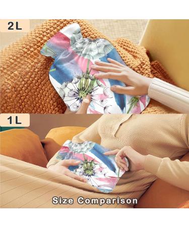 NAANLE Hot Water Bottle with Watercolor Flower Cover - 2L Large Heat & Cold Therapy for Menstrual Cramps Pain Relief Hand & Feet Comfort - Buy Online on GoSupps.com
