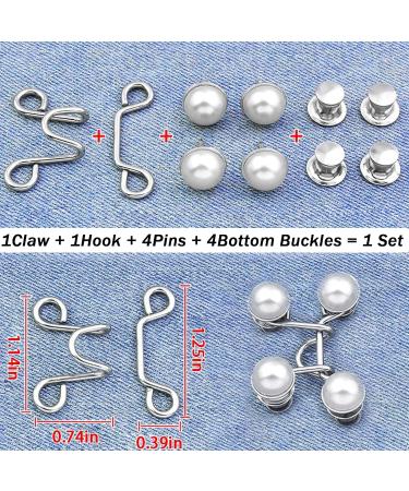 48 Pieces Adjustable Waist Buckle Extender Set, 8 Set 4 Style Jean Button  Pins No Sewing Required Pants Clips for Waist, Pant Waist Tightener for  Jeans Dress Perfect Fit Instant Button (Elegant Style)