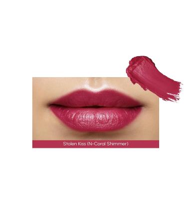 Mom's Secret Lily Natural Lipstick - Vegan Moisture with Vitamin E Organic Grapeseed & Jojoba Oils - Paraben Free - Stolen Kiss N-Coral Shimmer - 0.14 oz - Made in the USA - Buy Online on GoSupps.com