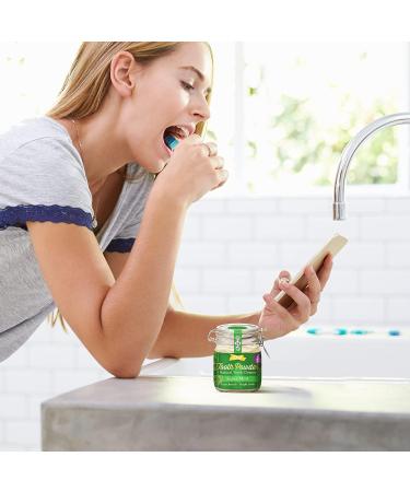 Organic Vegan Tooth Powder - Natural Fluoride-Free Super Mint Toothpaste Alternative with Herbs & Bentonite Clay - 51g 6-Month Supply - Buy Online on GoSupps.com