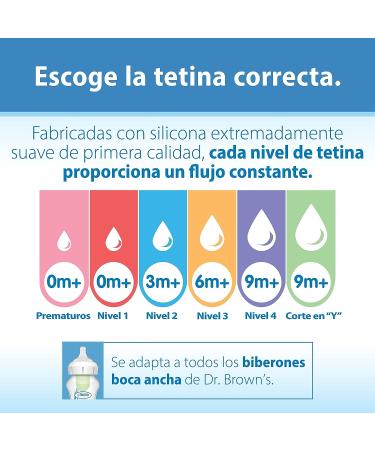 Dr. Brown's Level 2 Wide-Neck Baby Bottle Nipple - Medium Flow, 6 Count - Buy Online on GoSupps.com