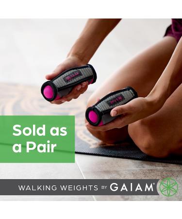 Gaiam Soft Dumbbell Walking Weights for Women & Men - Purple Hand Weights Set with Hand Strap - 1 Count - Buy Online on GoSupps.com