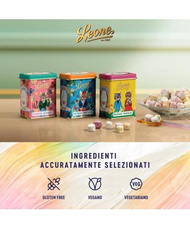 Leone depuis 1857 - Pastilles Leone Assorties Rafra chissantes - Collection Nathalie L t Bonbons Assortis Sans Gluten et V gans - 3 Petite Bo tes en m tal de 45g (3 x 45g) - Buy Online on GoSupps.com