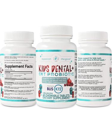 Replenish the Good Children's Dental Probiotic Chewables - Digestive & Immune Support - Oral Probiotics for Healthy Teeth and Gums Bad Breath & ENT Support - Cherry-Pomegranate Flavor (60 Count) - Buy Online on GoSupps.com