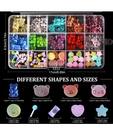 3D Mix Assorted Color Nail Charms Acrylic Multi Cute Nail Art Charms Hollow Candy Jewelry Nail Supplies for Nail Art Design DIY Crafts Accessories (Colorful Bear) - Buy Online on GoSupps.com