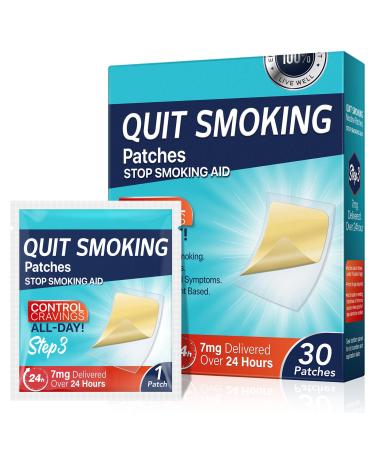 Quit Smoking Patches Step 3 (7 mg) Delivered Over 24 Hours Transdermal System to Stop Smoking Aids That Work - Quit Smoking Aid
