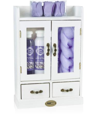 Brubaker Cosmetics 2-in-1 Care Set - Lavender & Aloe Vera - 15-Part Ladies Shower & Swimming Beauty Gift Set with Decorative Wooden Cabinet - Buy Online on GoSupps.com