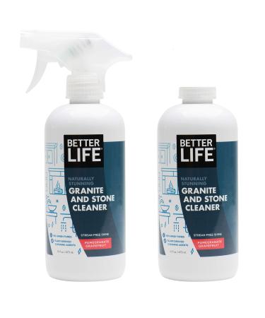 Better Life Natural Granite and Stone Cleaner, Pomegranate Grapefruit, 16 Ounces (Pack of 2) 16 Ounce (Pack of 2)