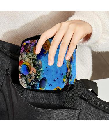 GIAPB Period Bag - Sanitary Napkin Storage & Makeup Pouch for Period - Underwater Fish Design - Buy Online on GoSupps.com
