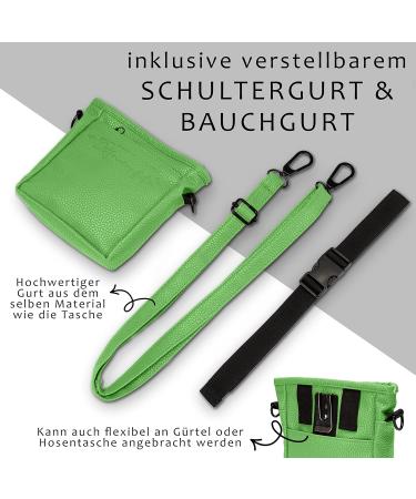 Ostfriesenpfoten Frieda Dog Treat Bag - High-Quality Synthetic Leather Green Size M - Easy Open Lock for Walks - Premium Gassitasche for Dogs - Buy Online on GoSupps.com