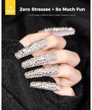 BURANO Rhinestone Glue for Nails 30G Super Strong Nail Charm Glue Nail Gem Glue Nail Art Glue for Nail Rhinestones Nail Jewel Diamonds Stones Cured Required (30G) clear - Buy Online on GoSupps.com