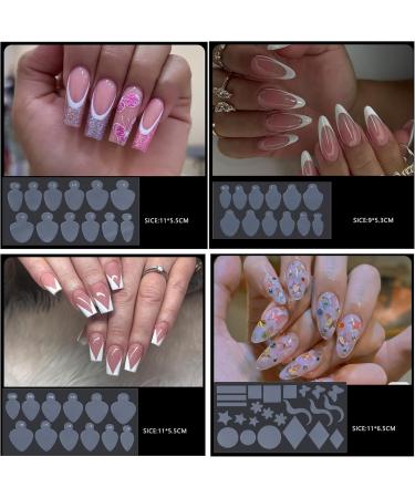 Qiuming 72-Piece French Nail Stencil Stickers | Dual Nail Shape Stickers for DIY French Nails | Perfect Nail Extension & Gel Designs - Buy Online on GoSupps.com