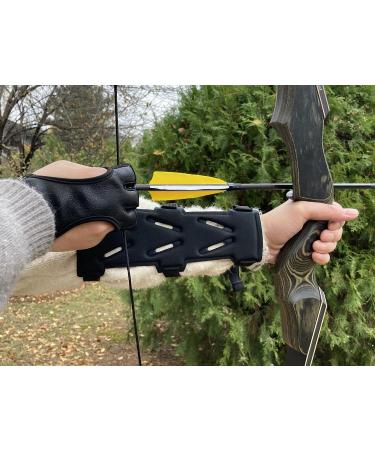 Gemilla Archery Gloves & Arm Guards - Leather Finger Protector for Recurve, Compound, & Longbows - Hunting & Targeting Accessories - Buy Online on GoSupps.com