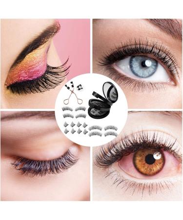 Lecerrot Magnetic False Eyelashes Magnetized without Glue Natural Magnetic Eyelashes Self-adhesive Reusable Magnetic Extension Effect Waterproof Fake Lashes Kit with Eyelash Curler 8 Pairs False Eyelashes - Buy Online on GoSupps.com