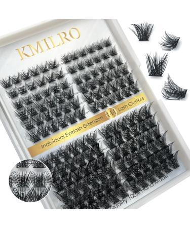 Lash Clusters 144 Pcs Cluster Lashes DIY Eyelash Extensions C D Curl 10-16mm Mega Volume Fluffy Individual Lashes Wispy Eyelashes DIY at Home  by Kmilro (Volume  0.07C-10-16mm Mix) 144 Count (Pack of 1) Volume-0.07C-MIX ...