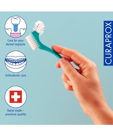 Curaprox BDC 152 Cleaning Brush for Dentures & Braces - Mint | International Shipping Available - Buy Online on GoSupps.com