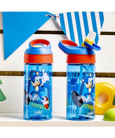 Zak Designs Sonic the Hedgehog Kids Water Bottle - 17.5 oz, Pack of 2, Leak-Proof, Non-BPA, Durable Plastic, Spout Cover, Carrying Loop - Ideal for Travel - Buy Online on GoSupps.com