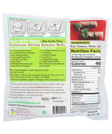 STAR ANISE FOODS Spring Roll Rice Wrapper - 8 OZ | Gluten-Free & Non-GMO - Buy Online on GoSupps.com