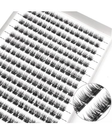 10mm Lash Clusters d Curl  225 Clusters 0.07mm Individual Lashes False Lashes Wider Stem Segment Lashes Voluminous Lightweight Fluffy Wispy Reusable Home DIY Extensions Clusters (10mm) D-10mm