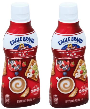 Eagle Brand Sweetened Condensed Milk Squeeze Bottle, 14 oz (2) 14 Ounce (Pack of 2)