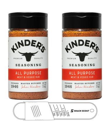 Kinder's All Purpose Seasoning Blend Bundle With Snack Scout Adjustable Measuring Spoon (Pack of 2)