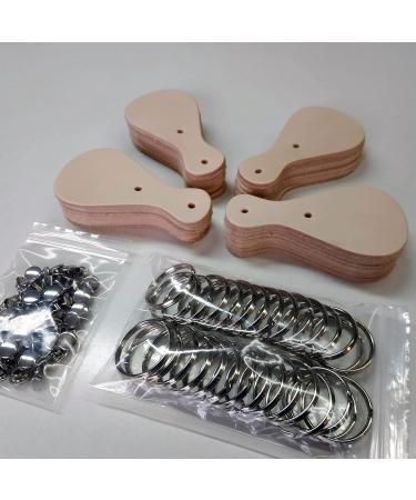 Upon Leather 30 Pack Key Fob Kits - Vegetable Tanned Tooling Leather | DIY Key Rings & Rivets | Easy to Tool, Carve, Engrave, Paint, Dye or Stamp - Buy Online on GoSupps.com