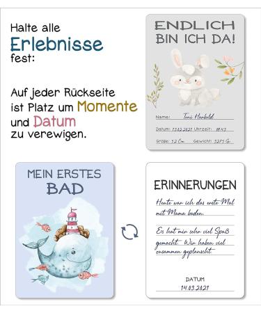 Pikaflor 45 Hand-Painted Milestone Cards for Baby Girls | Perfect Gift Box for Birth Baptism & First Year Celebrations - Buy Online on GoSupps.com