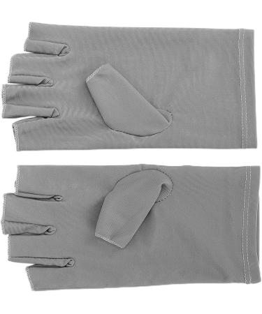 Professional 1 Pair UV Gloves For Nails Art Light Protection Gel Polish Manicure Care Fingerless Moisturizing Hand Protector Manicure Tools (Grey) - Buy Online on GoSupps.com