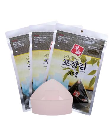 Myungga 50 Sheets Onigiri Rice Ball Seaweed Wrappers  3pack +Making Mold 1