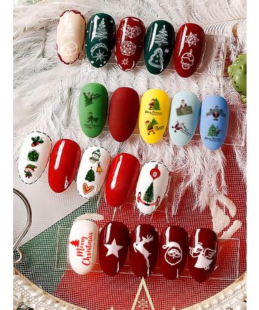 EBANKU 15 Sheets Christmas Nail Art Stickers Decals Self-Adhesive Nail Art Stickers 3D Xmas Santa Claus Snowflakes Nail Stickers for Women Girls Kids Manicure DIY -B - Buy Online on GoSupps.com