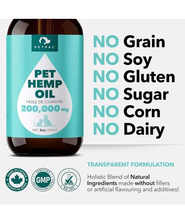 PetPal Organic Pet Hemp Oil for Dogs & Cats - 200 000 Canadian Grown Natural Calming Aid Stress and Separation Anxiety Rich in Omega 3 6 9 Antioxidants Mobility Support Arthritis Hip & and Joint Care. (2oz (60ml)) 60.0 ml (Pack of 1) - Buy Online on GoSupps.com