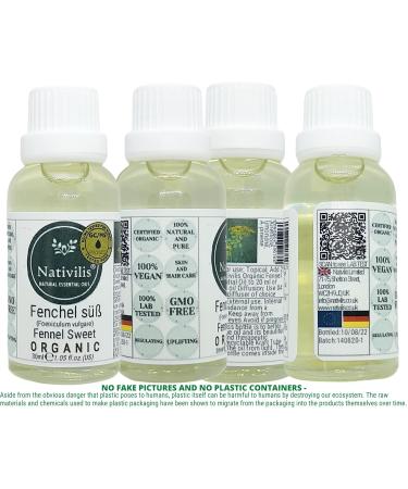 Buy Nativilis Bio-Etheric Oil - Sweet Fennel Foeniculum - Powerful Anti-Aging & Inflammation Relief - Natural Antioxidants & Menopause Support - Buy Online on GoSupps.com