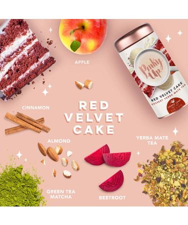 Pinky Up Red Velvet Cake Tea - Yerba Mate Herbal, 80-85mg Caffeine, Gluten Free, 25 Servings - Buy Online on GoSupps.com