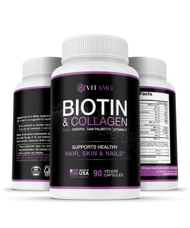 Vitamo Hair Growth Vitamins for Women - Postpartum Biotin & Collagen Supplement - Premium Hair Loss Treatment - Fast Regrowth for Hair Skin and Nails - Accelerate Thickness + Volume | 90 Count