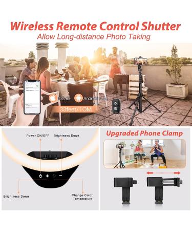 10 Selfie Ring Light with Adjustable Tripod Stand & Phone Holder - Dimmable LED Ringlight for Live Stream, Makeup, Tiktok, YouTube, Zoom Meeting, Photography - Buy Online on GoSupps.com