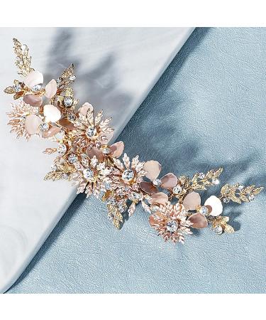 Golden Hair Clips | Golden Sparkly Hairpins - Retro Handmade Hair Accessories for Gatherings Festivals Wedding Events - Buy Online on GoSupps.com