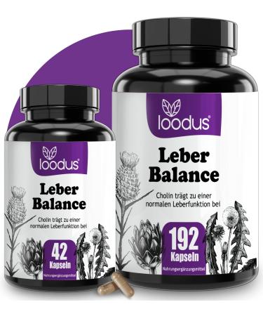 LOODUS Leberkur capsules - 13 times complex with daria thistle artichoke dandelion & choline for normal liver function - liver capsules highly dose & vegan - liver complex in practical sampling size 42