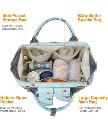 Diaper Bags Backpack Baby Bag for Mom Dad Baby Girls Boy  Cute Mult Diaper Nappy Bag Travel Back Pack Waterproof Maternity Changing Bag Baby Stuff with USB Charging Port Stroller Straps Large Blue - Buy Online on GoSupps.com