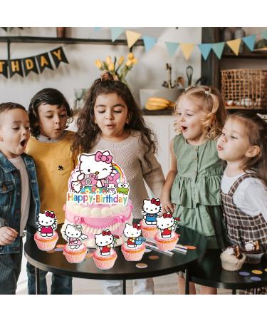 25pcs Hello Kittys cake toppers Kids Birthday Party Supplies Kitty Cat cupcake Topper Party Decorations - Buy Online on GoSupps.com