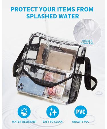 Vorspack Clear Tote Bag - Stadium-Approved Adjustable Strap for Events, Concerts, Work - Black - Buy Online on GoSupps.com