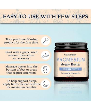 Magnesium Butter NATURAL & VEGAN - Topical Magnesium Chloride Cream Butter Support for Sleep Bone Heart & Muscle Health - Lavender & Chamomile High Strength Balm - Made in UK & Safe for Kids - Buy Online on GoSupps.com