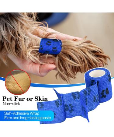 Vet Wraps for Dogs & Pets | Self-Adhesive Non-Woven Bandages | 6pcs Paw Prints B | Ideal for Ankle Sprains & Swelling - Buy Online on GoSupps.com