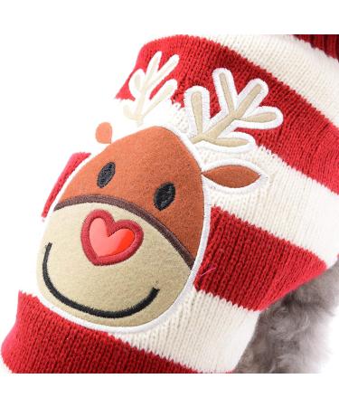 Shop Hrttsy Christmas Dog Sweater - Warm Red & White Moose Pullover for Small to X-Large Dogs | Winter Pet Costume - Buy Online on GoSupps.com