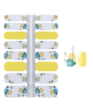 WOKOTO Nail Art Wraps Stickers Set with Nail File - Flower Leaf Design Decals for Manicure - 5 Sheets - Buy Online on GoSupps.com